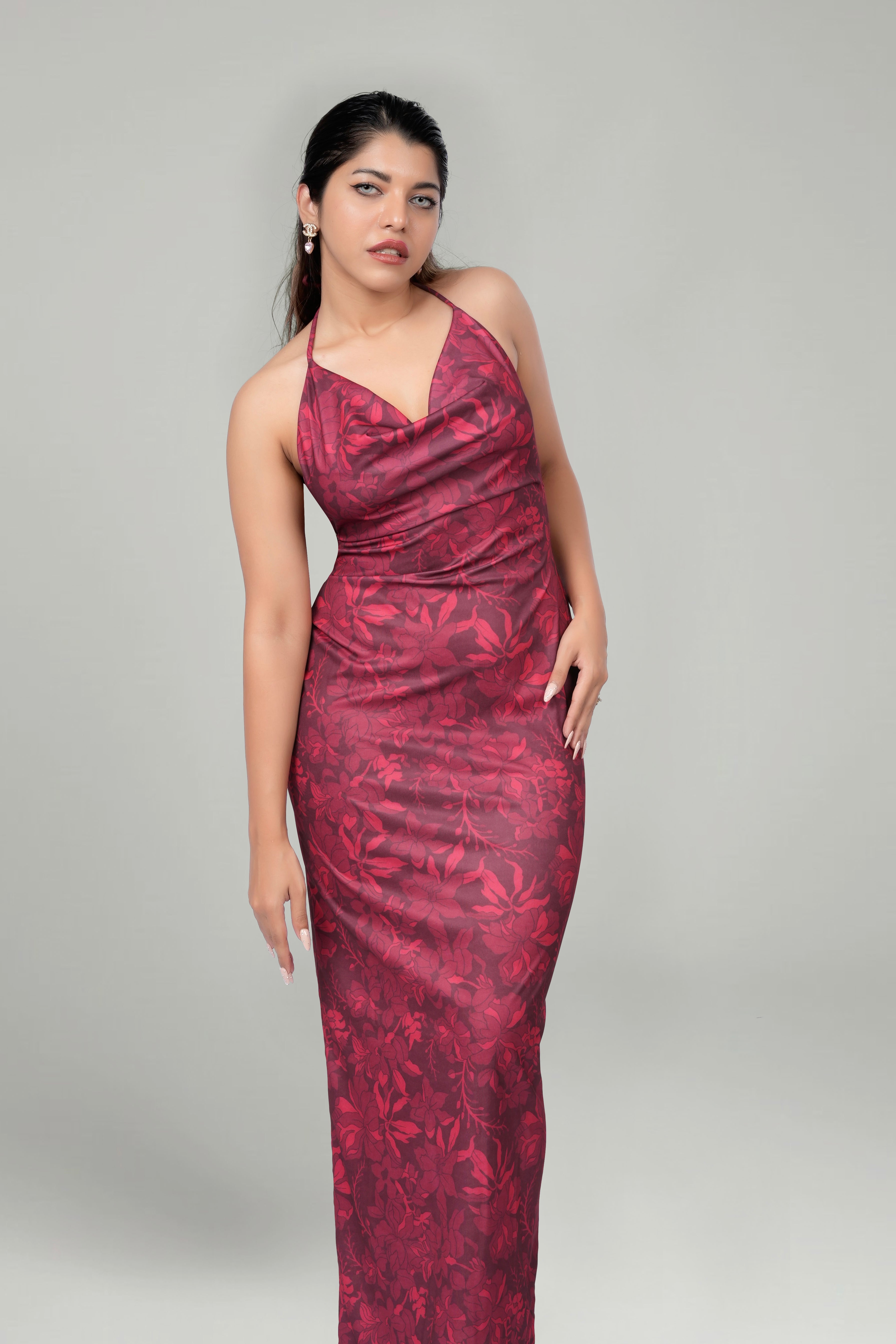 Wine Floral Halter